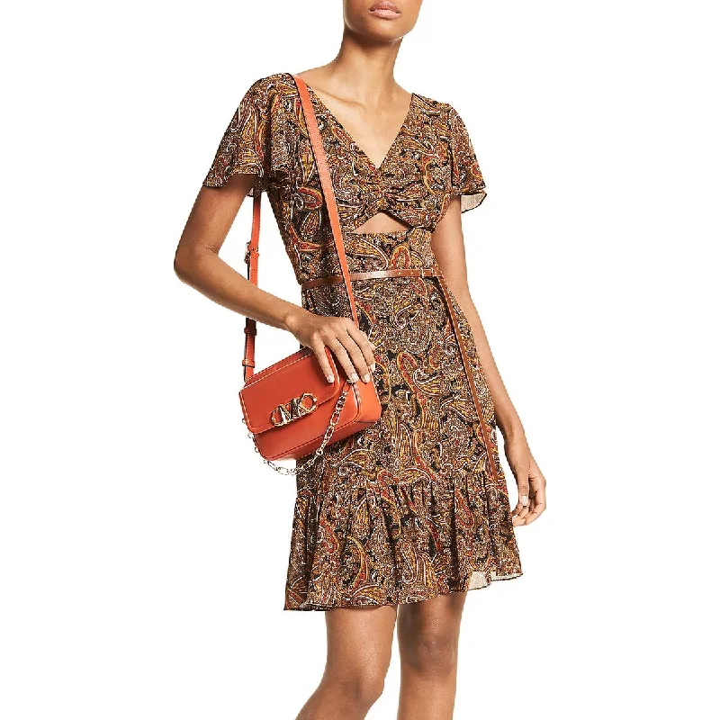 MICHAEL Michael Kors Womens Paisley Recycled  Mini Dress