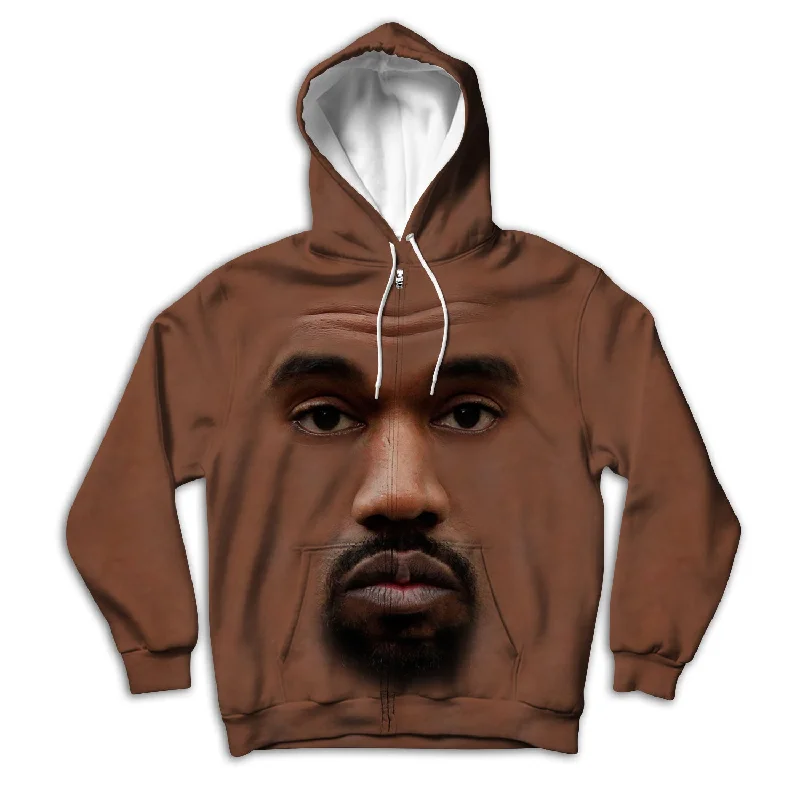 Kanye Face Unisex Hoodie Zipup