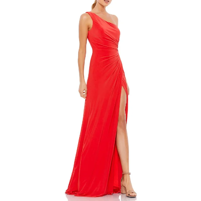 Ieena for Mac Duggal Womens One Shoulder Ruched Evening Dress