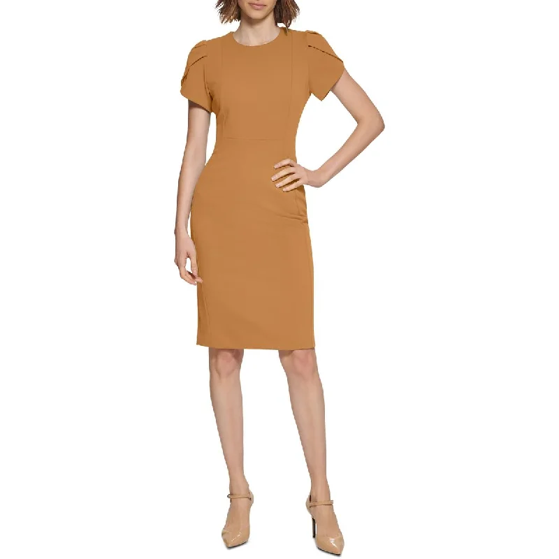 Calvin Klein Womens Crepe Sheath Dress