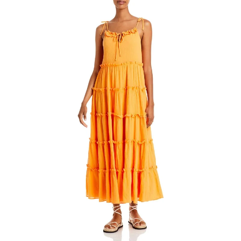 Charlie Holiday Womens Ruffled Long Maxi Dress