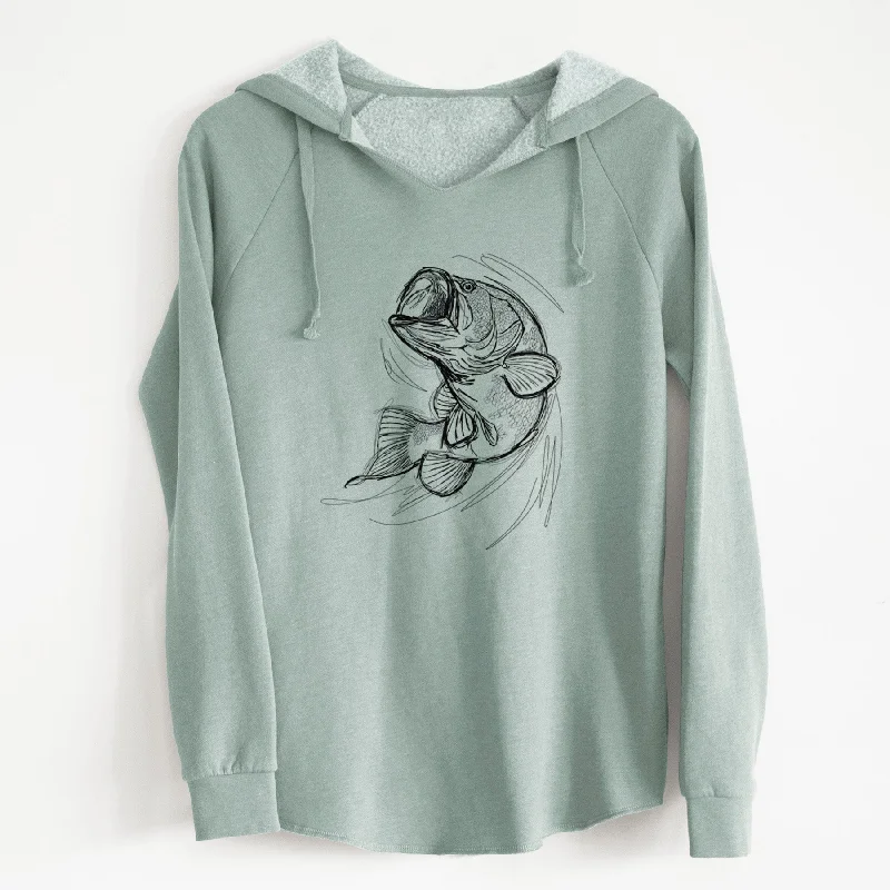 Largemouth Bass Fish - Micropterus salmoides - Cali Wave Hooded Sweatshirt