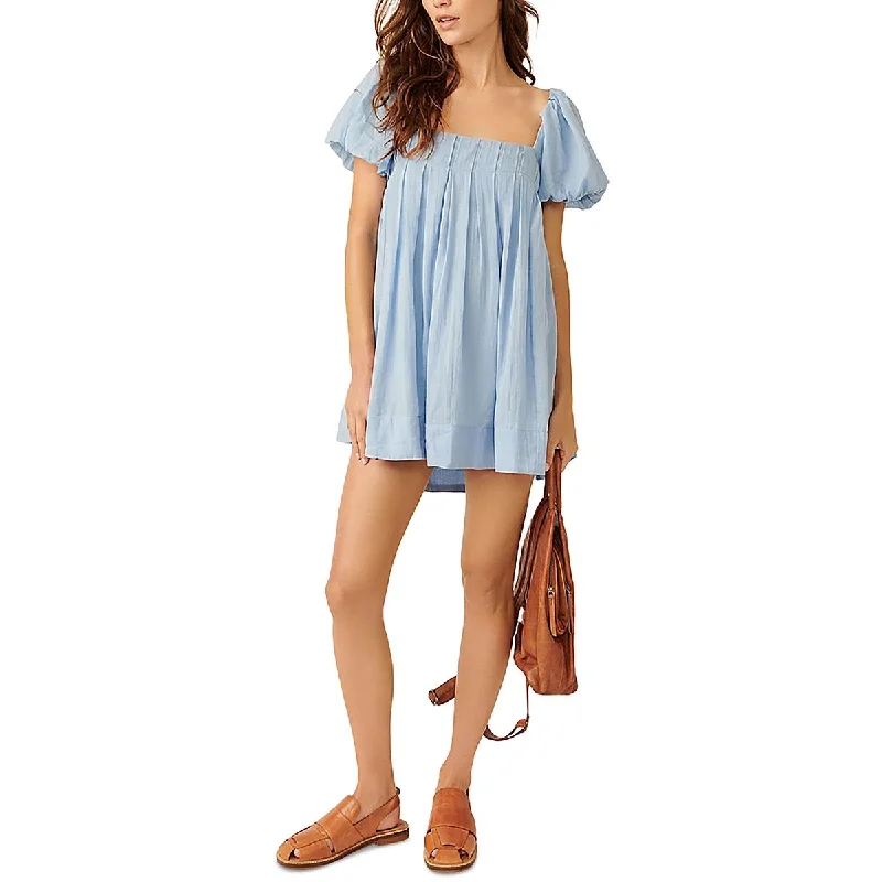 Free People Womens Stretch Square Neck Mini Dress