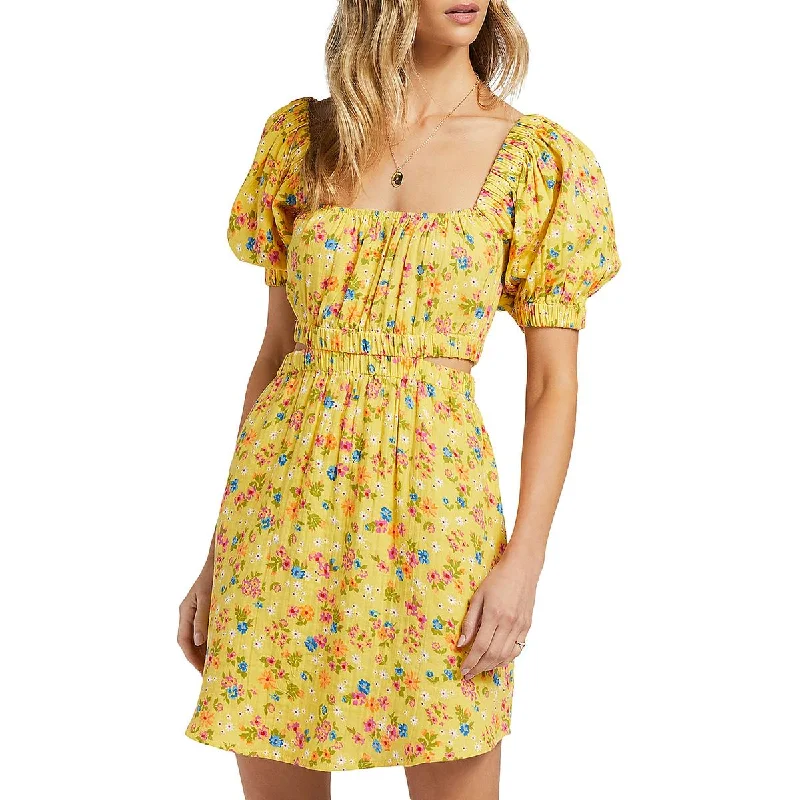 Billabong Womens Floral Print Above Knee Mini Dress