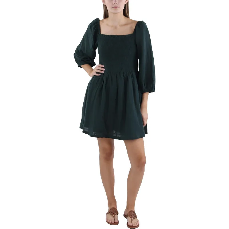 Lost + Wander Womens Cotton Above Knee Mini Dress