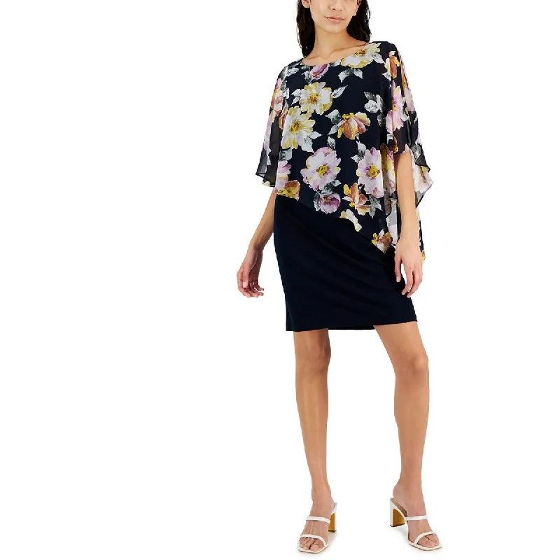 Connected Apparel Womens Chiffon Mini Dress