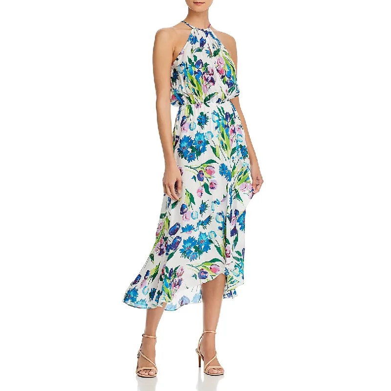 Parker Womens Dottie Silk Blend Floral Halter Dress