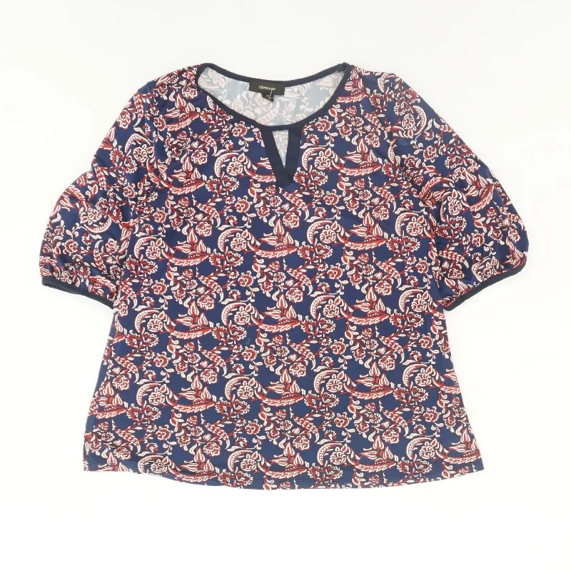 Navy Floral 3/4 Sleeve Blouse