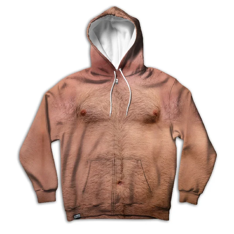 Sexy Chest Unisex Zip Up Hoodie