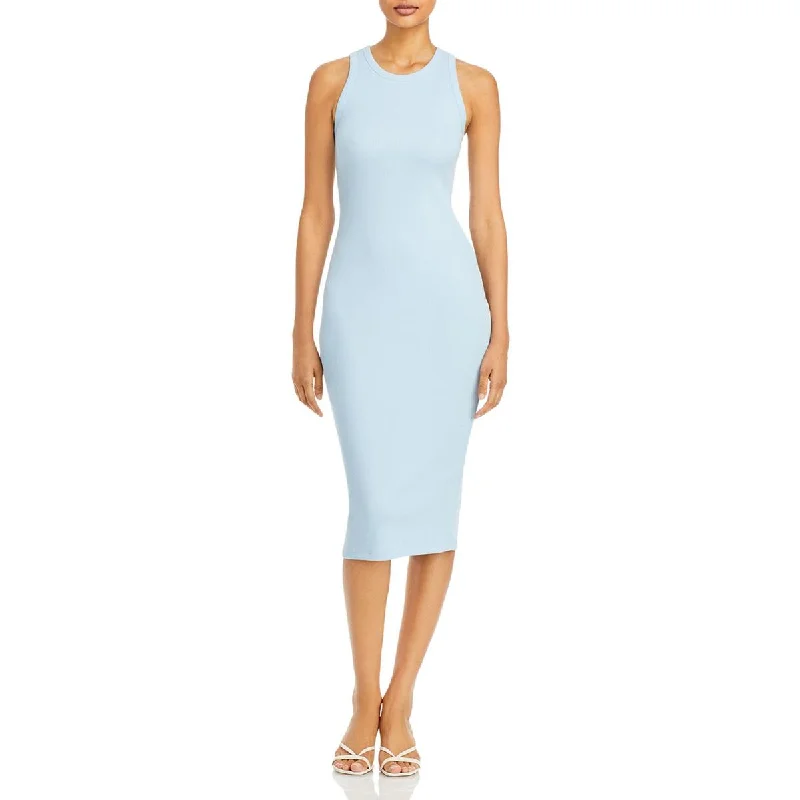 Theory Womens Racer Ribbed Sheath Dress