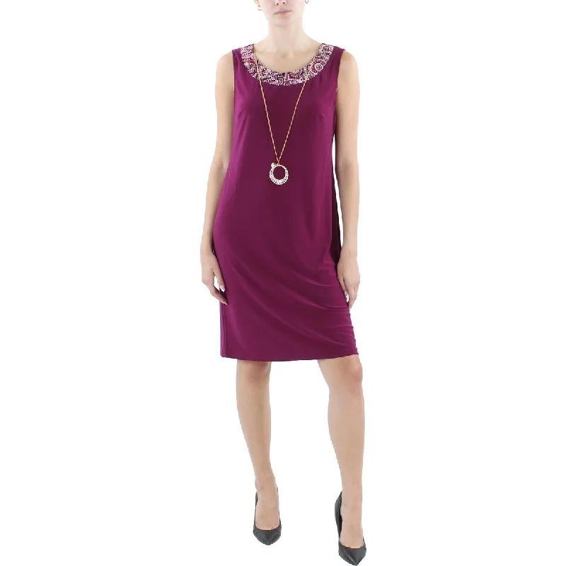 R&M Richards Womens Sleeveless Knee-Length Shift Dress