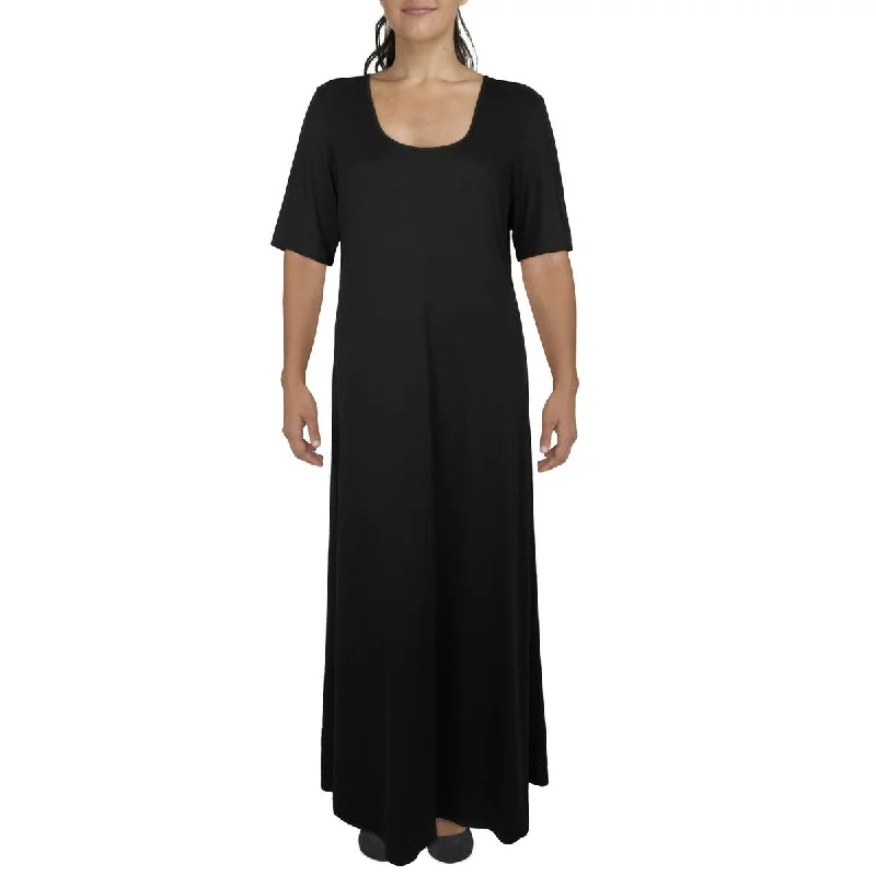 24seven Comfort Apparel Womens Short Sleeve Long Maxi Dress