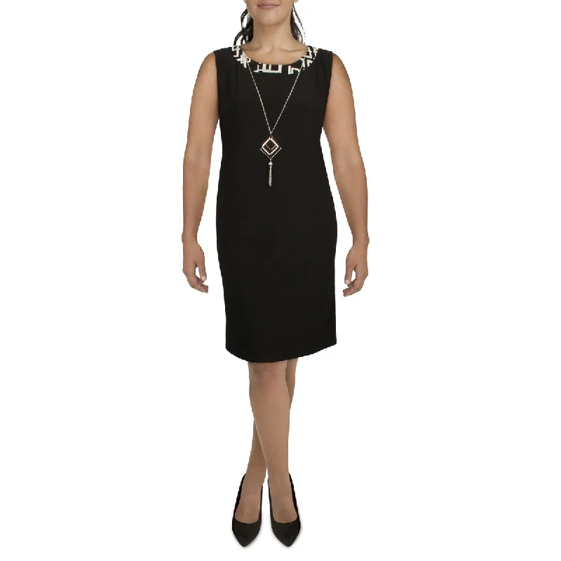 R&M Richards Womens Knit Sleeveless Sheath Dress