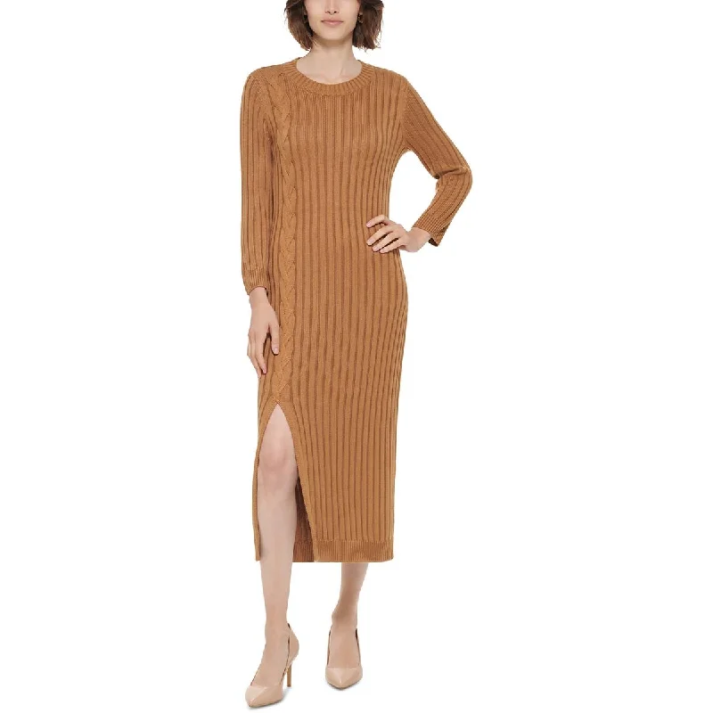 Calvin Klein Womens Ribbed  Sweaterdress