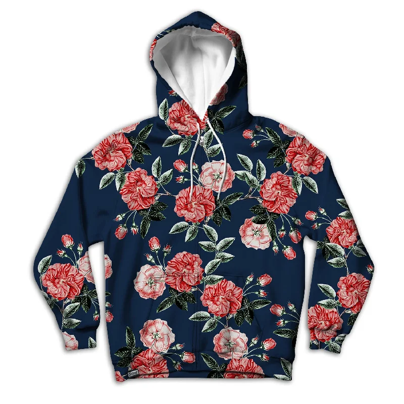 Vintage Rose Unisex Hoodie Zipup