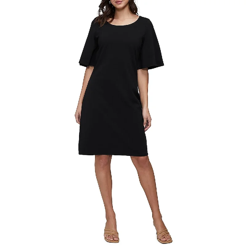 Three Dots Womens Above Knee Boat Neck Mini Dress