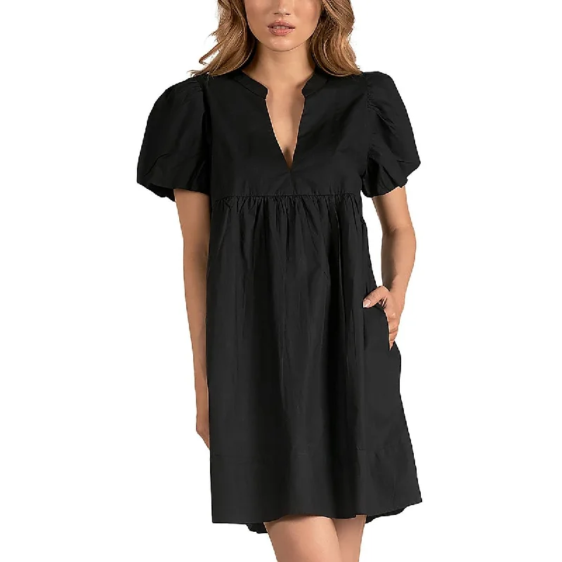 Elan Womens V-Neck Casual Mini Dress