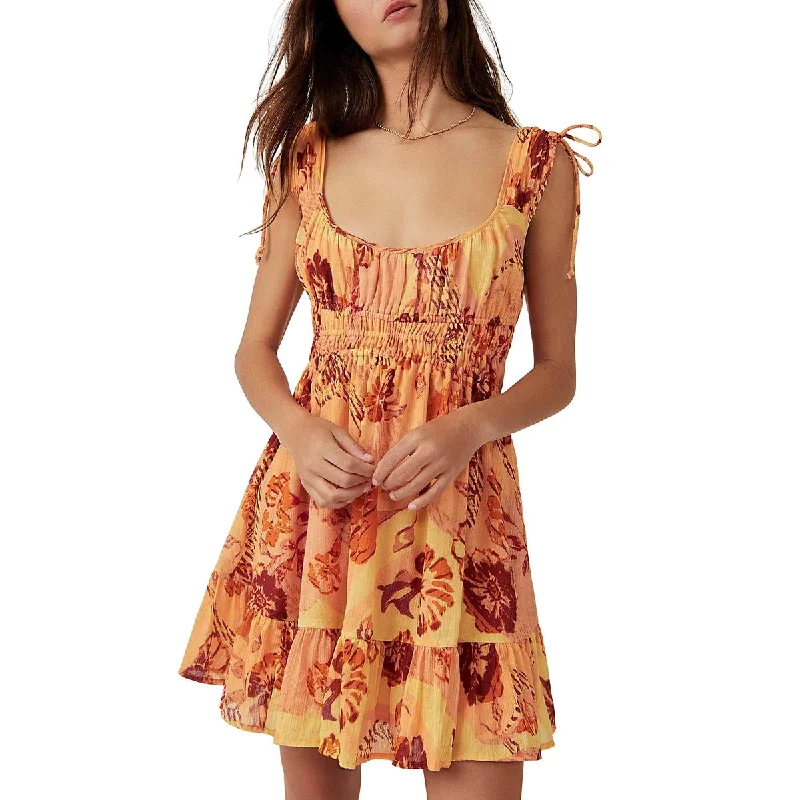 Free People Womens Vernon Smocked Mini Sundress