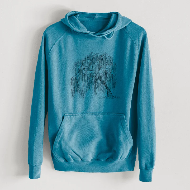 Weeping Willow - Salix babylonica  - Mid-Weight Unisex Vintage 100% Cotton Hoodie