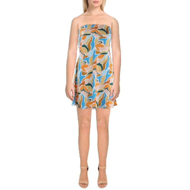 Lush Womens Tie Back Printed Mini Dress