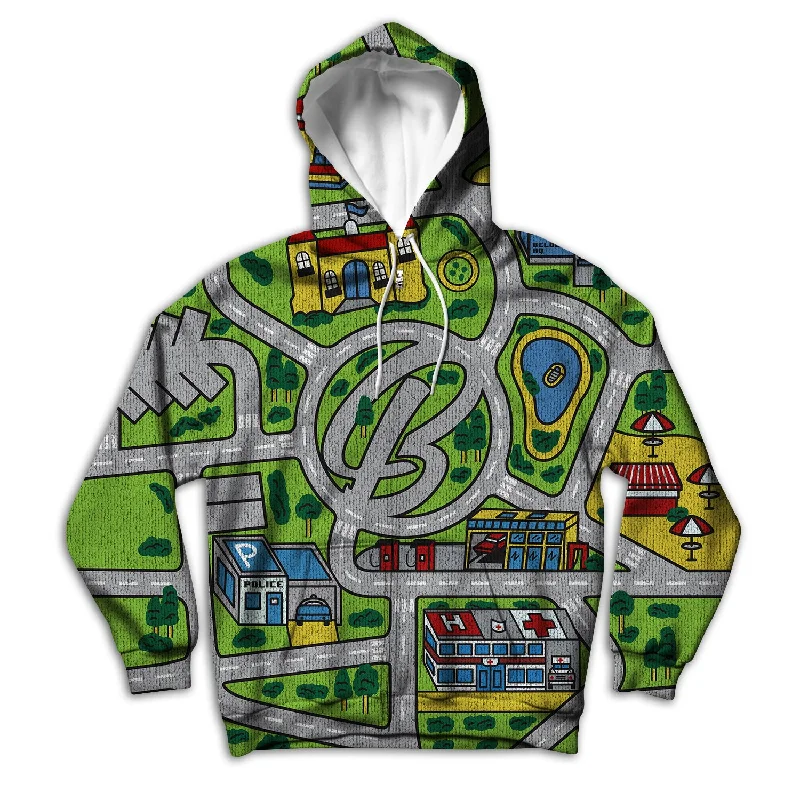 Car Map Carpet  Unisex Zip Up Hoodie