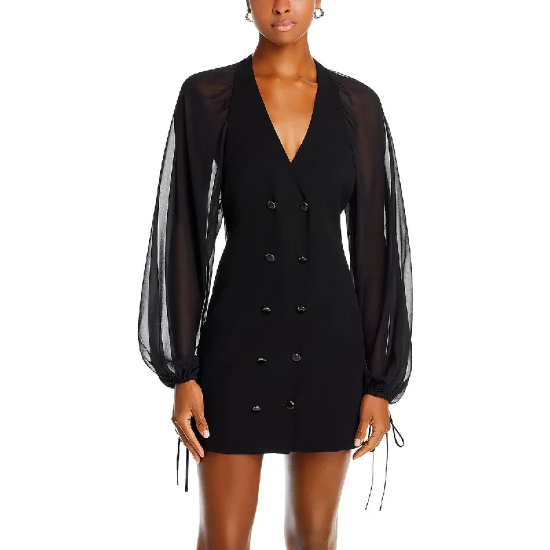 FRAME Womens Blazer Dress Sheer Sleeves Mini Dress