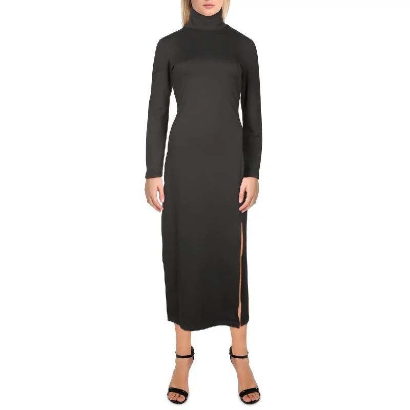 Susana Monaco Womens Knit Mock Neck Maxi Dress