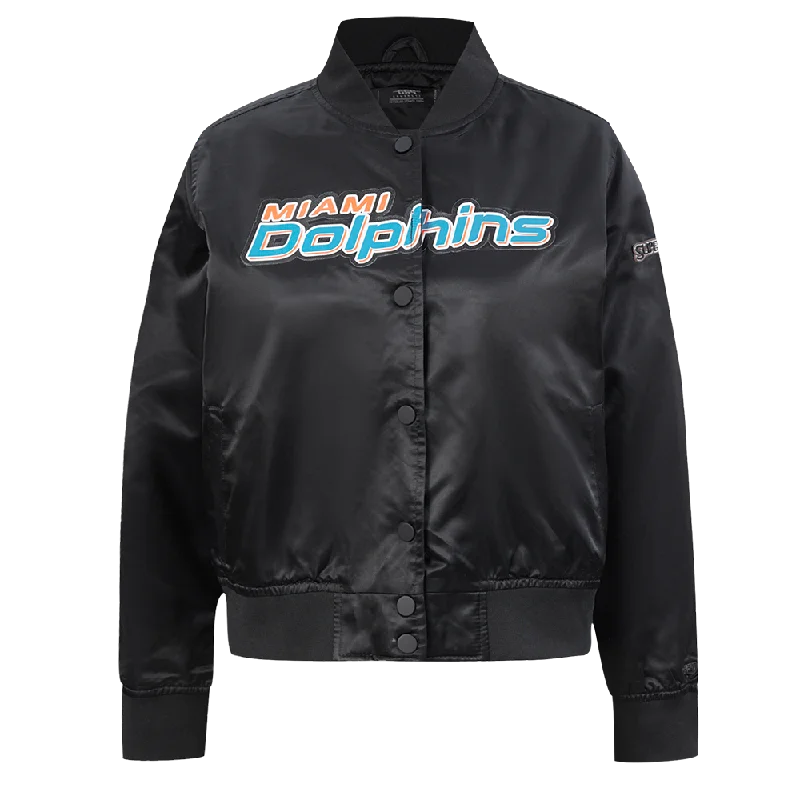 CHAMARRA DE SATÉN NFL MIAMI DOLPHINS CLASSIC ESSENTIALS PARA MUJER