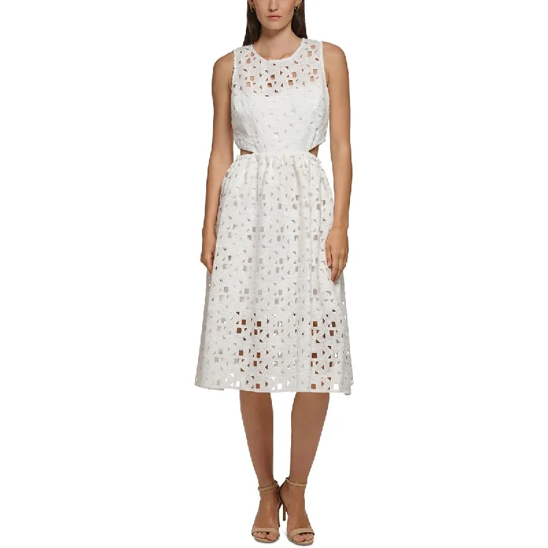 Karl Lagerfeld Paris Womens Lace Sleeveless Midi Dress