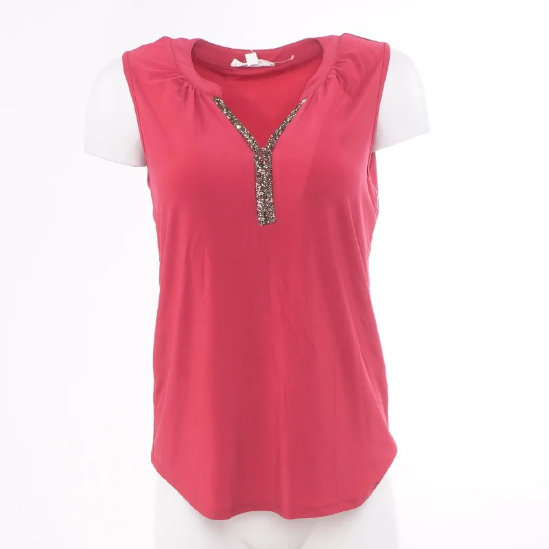 Pink Solid Sleeveless Blouse