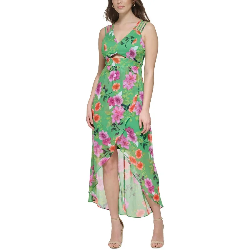 Guess Womens Full Chiffon Maxi Dress