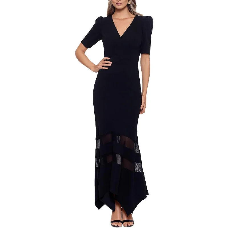 Xscape Womens Illusion Fit & Flare Evening Dress