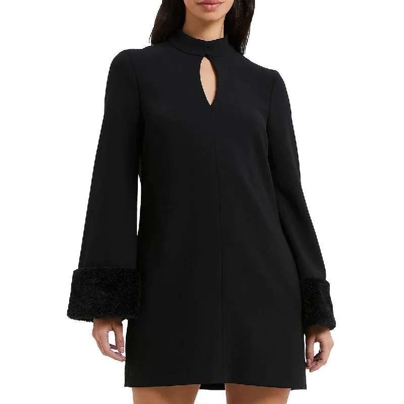 French Connection Womens Faux Fur Above Knee Mini Dress