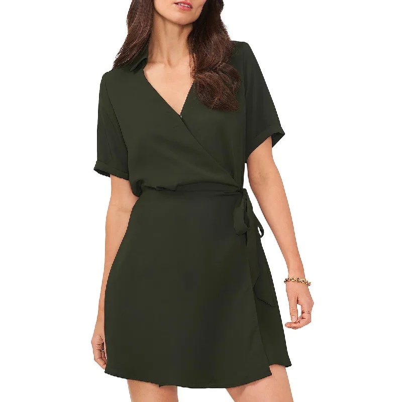 Vince Camuto Womens Collared  Wrap Dress