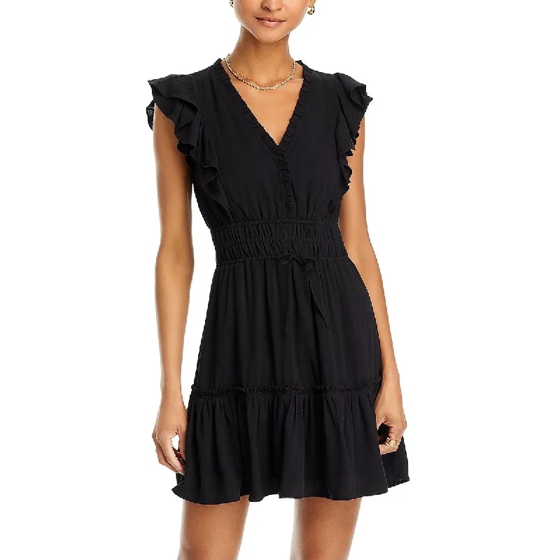 Paige Womens Above knee Smocked Mini Dress