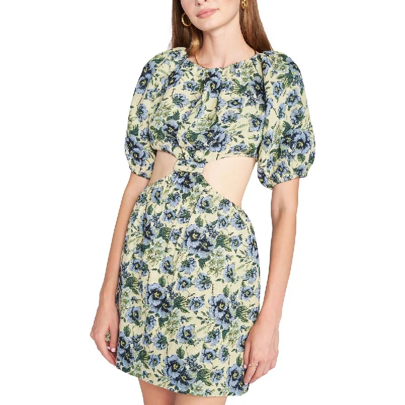 En Saison Womens Passion Floral Open Back Mini Dress