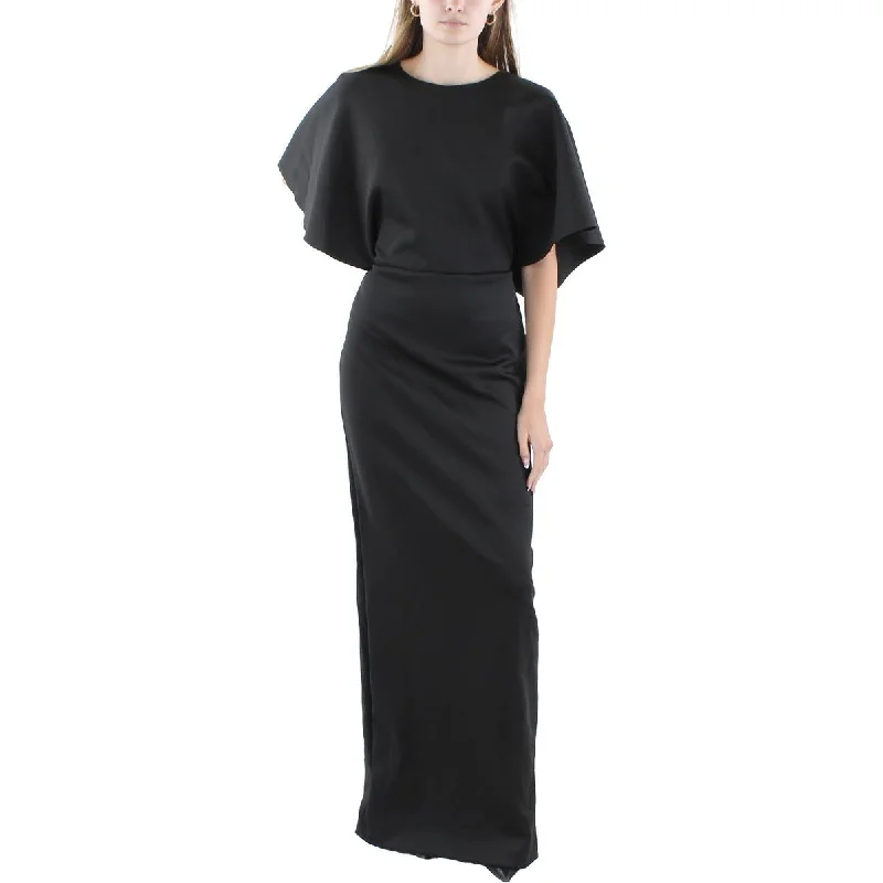 Black Halo Womens Full Length Butterfly Sleeve Maxi Dress