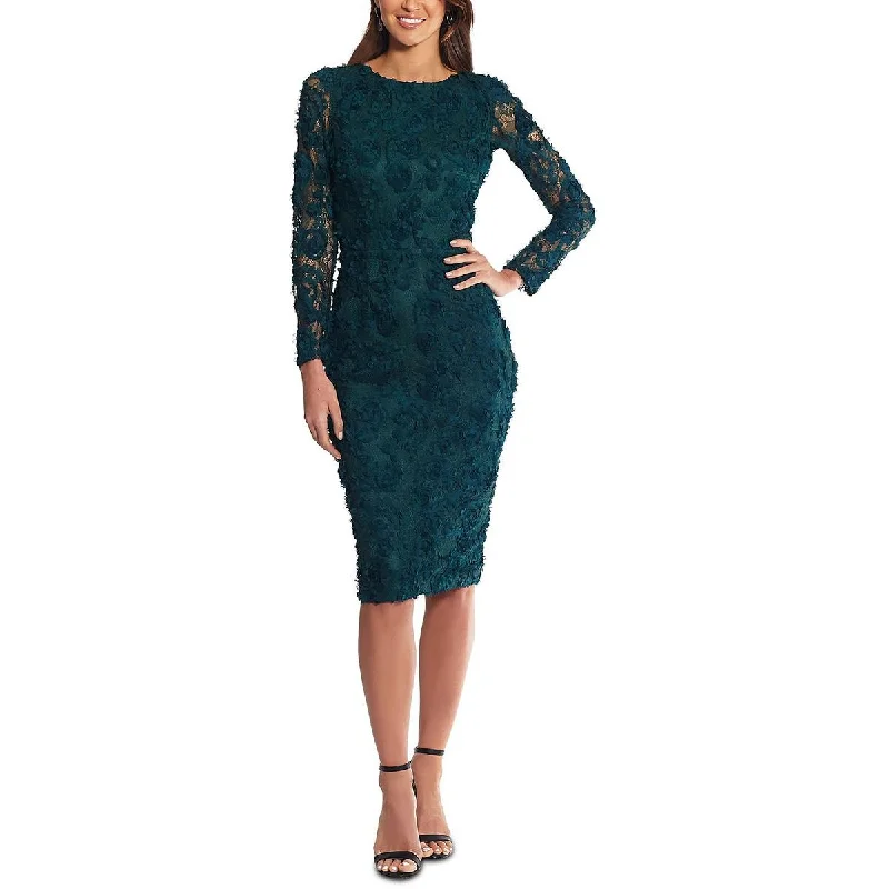 Xscape Womens Lace Overlay Knee-Length Sheath Dress