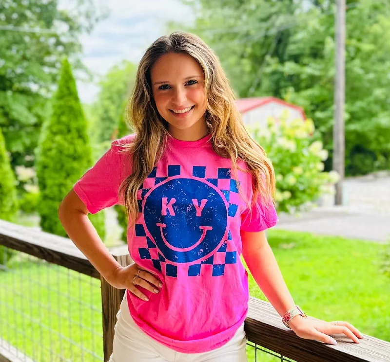 Kentucky Smiles Tee on Pink