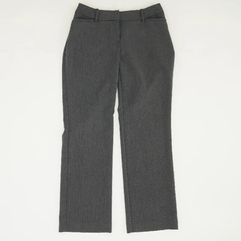 Gray Solid Dress Pants