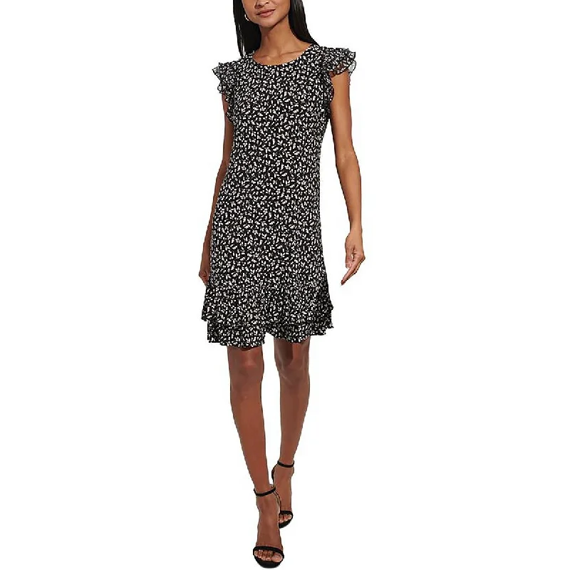 Tommy Hilfiger Womens Mini Leaf Print Mini Dress