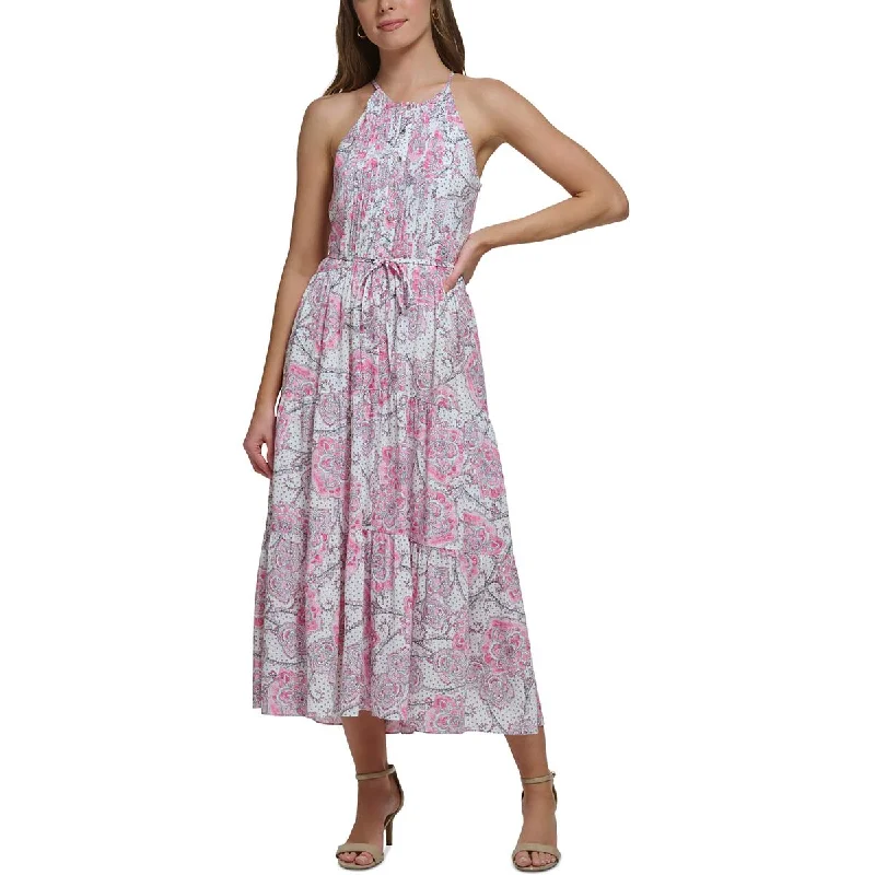 Tommy Hilfiger Womens Paisley  Halter Dress