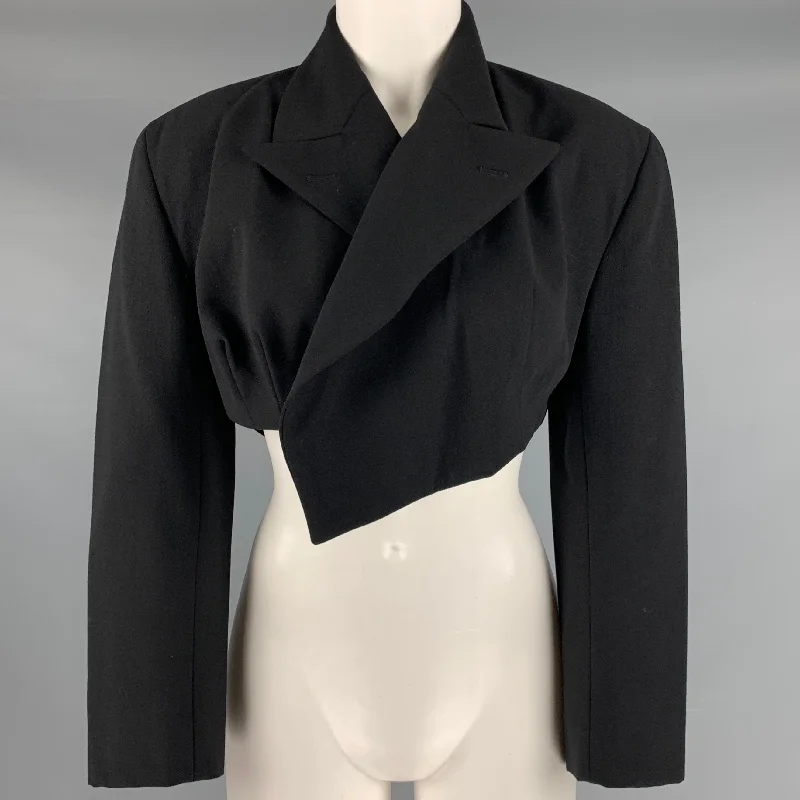 COMME des GARCONS Size S Black Wool Cropped Blazer