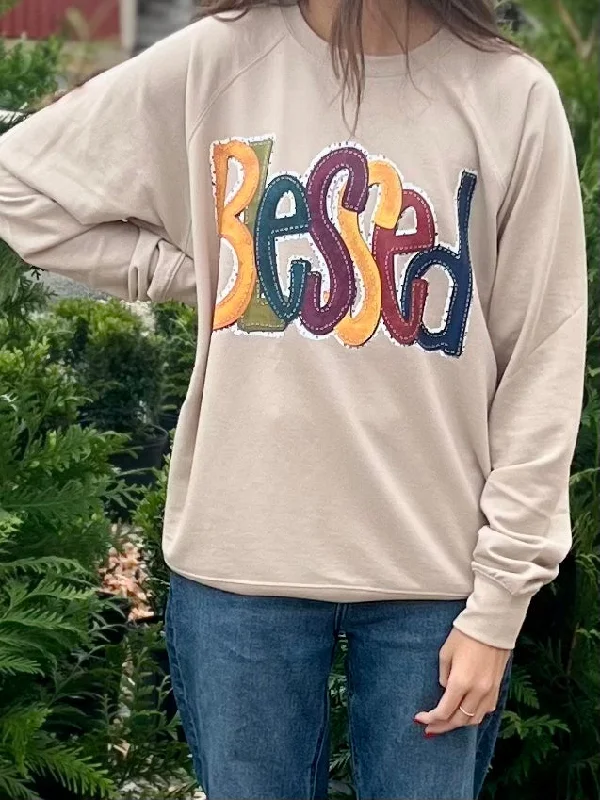 Blessed Sweatshirt in Sand