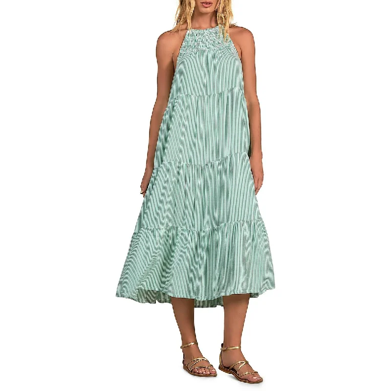 Elan Womens Striped Long Maxi Dress