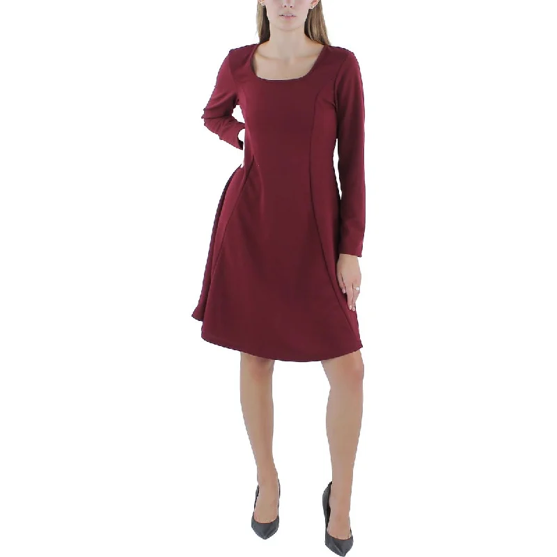 24seven Comfort Apparel Womens Skater Mini Fit & Flare Dress