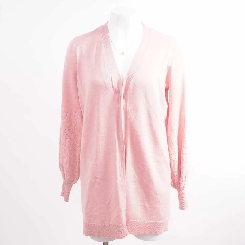 Pink Solid Cardigan Sweater