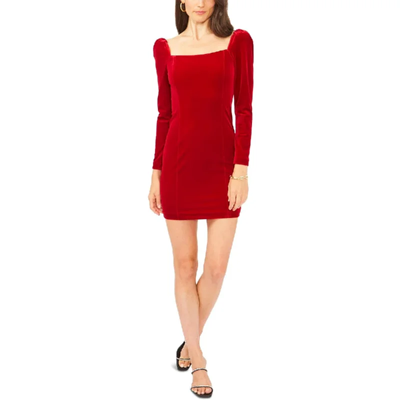 1.State Womens Princess Seamed Velvet Mini Dress