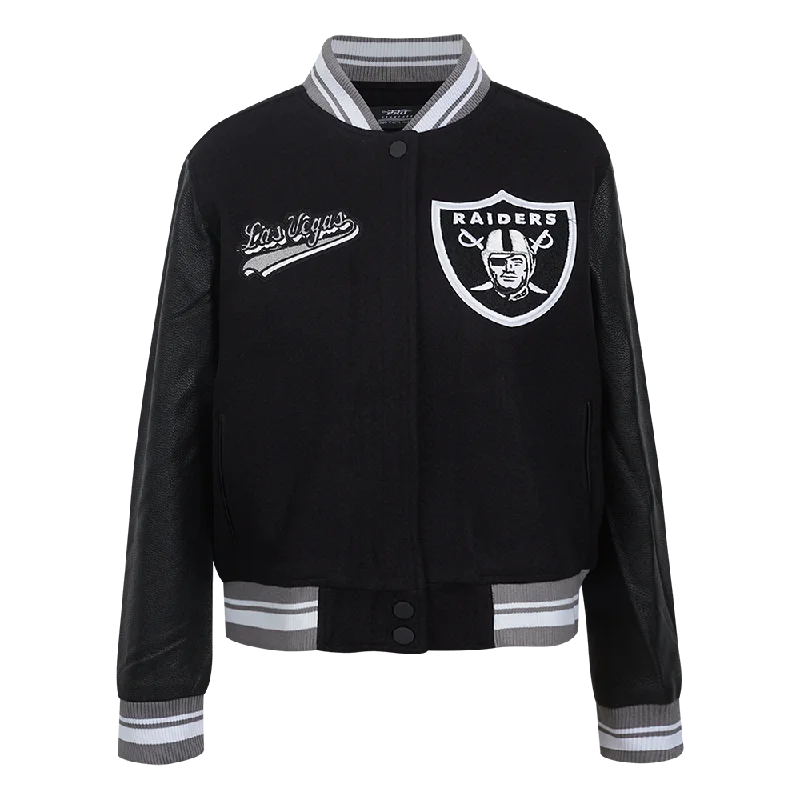 CHAMARRA UNIVERSITARIA NFL LAS VEGAS RAIDERS SCRIPT TAIL PARA MUJER