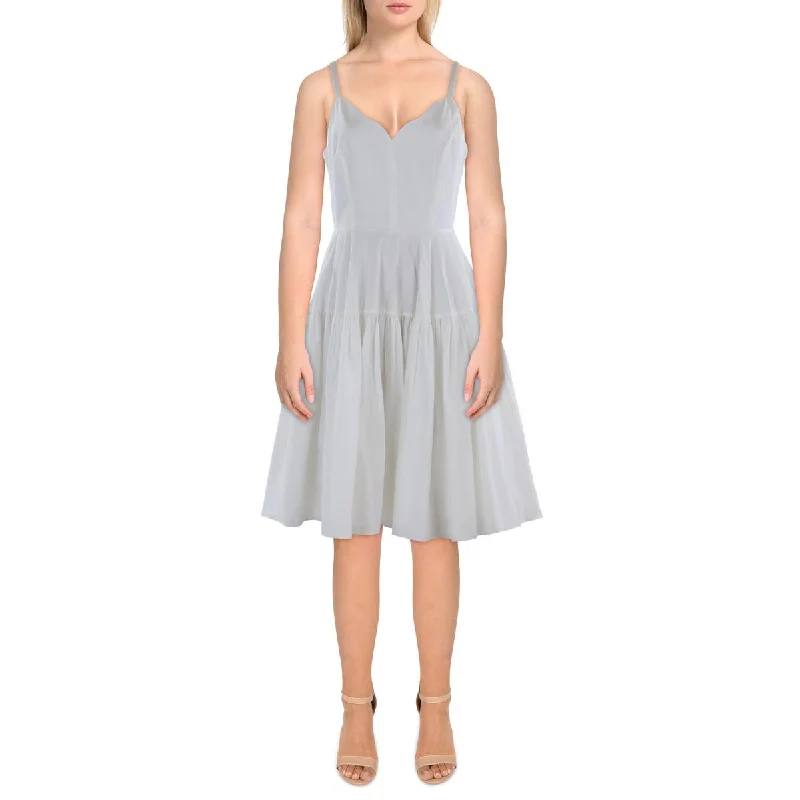 Trina Turk Womens Organic Cotton Tiered Mini Dress